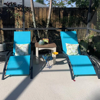 Pawlak sun reclining chaise lounge with table discount